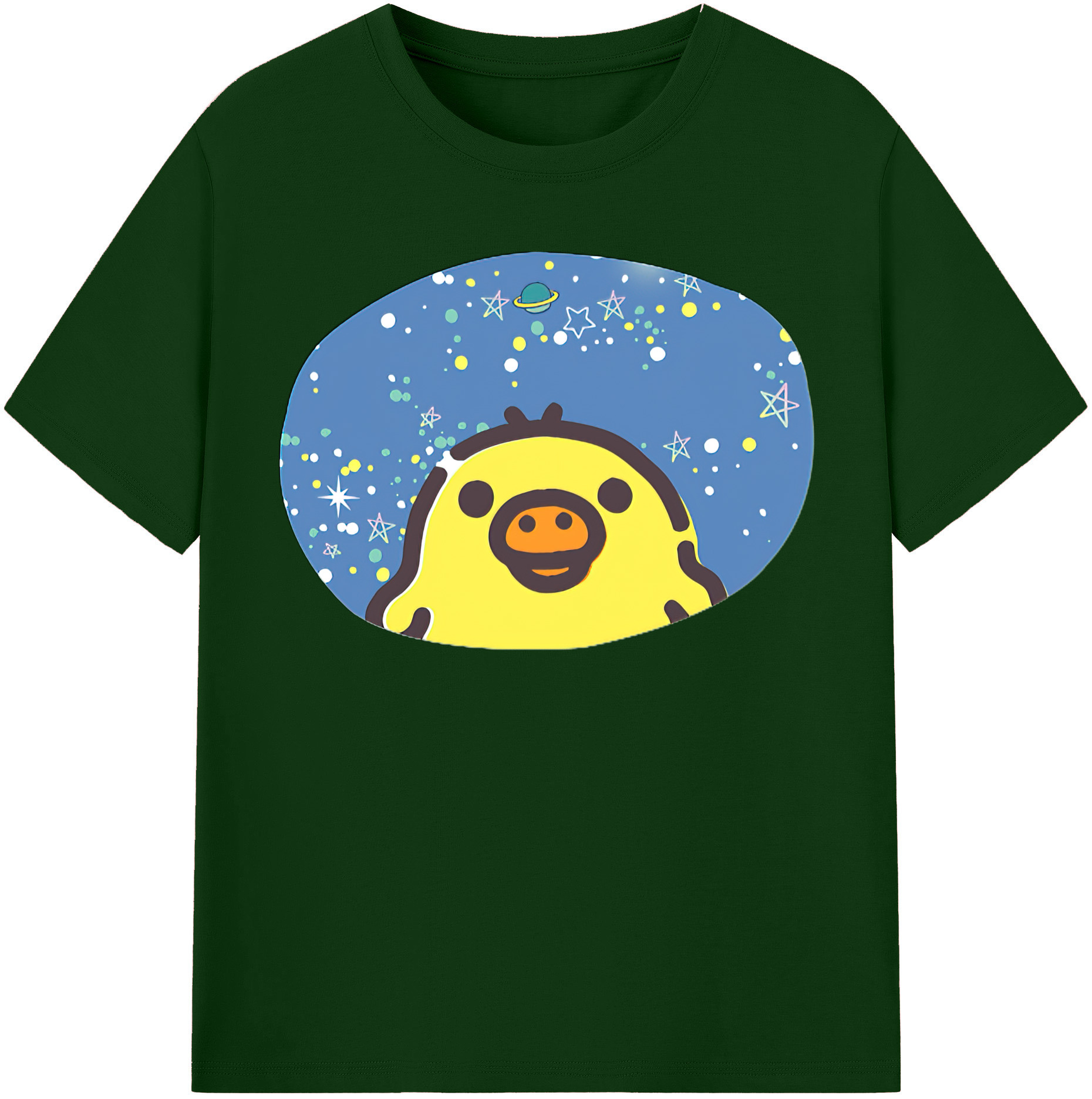 （画像用） リラックマ リラックマ キイロイトリ Rilakkuma Korilakkuma Kiiroitori 綿100％半袖Tシャツ（フロントプリント）